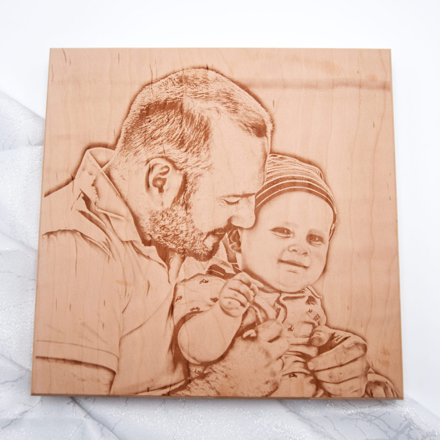Bildgravur auf Holz Lasergravur Foto